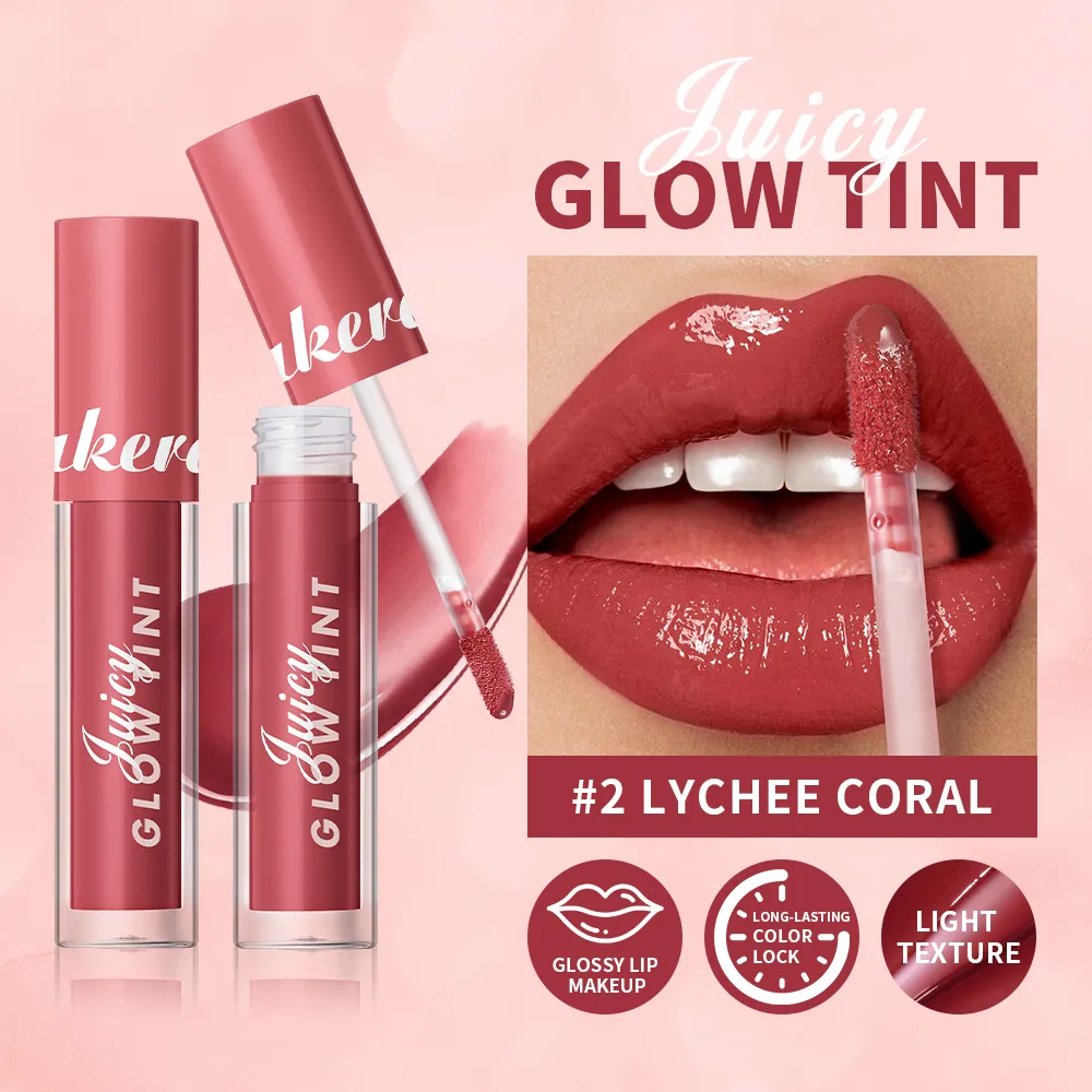 Juicy Glow Lip Tint Mirror Shine Lip Gloss Deep Hydrating Long-Lasting Dewy Moisturizing Non-Sticky High Shine Tinted Lip Makeup — image 3