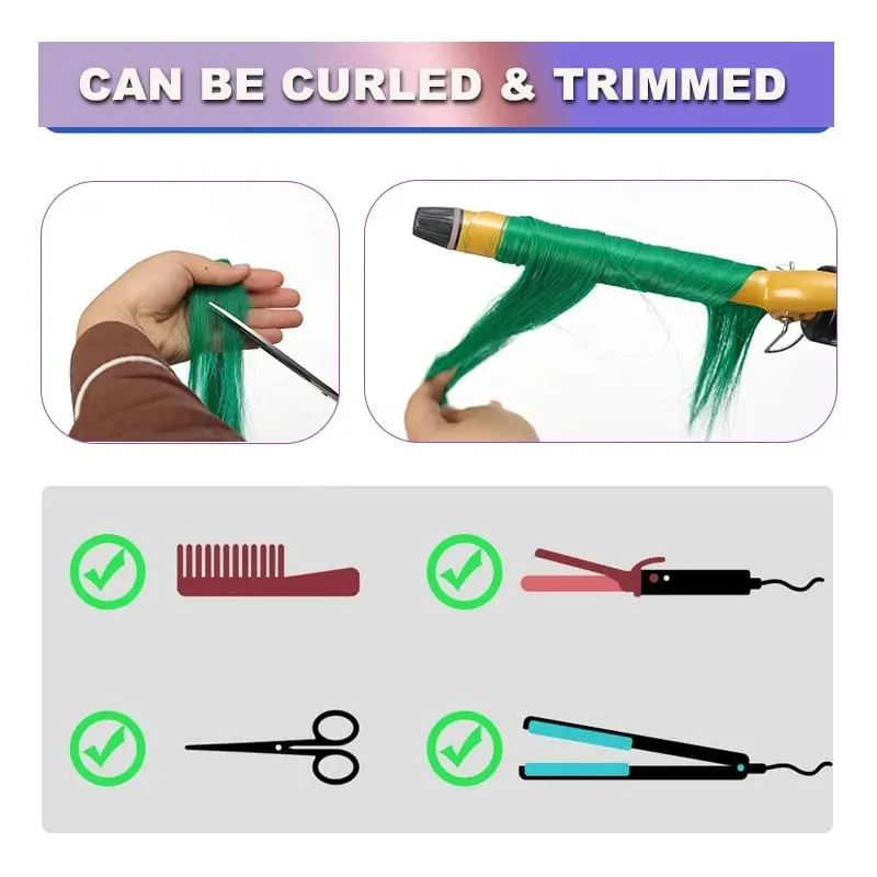 10Pcs Klip Berwarna 24 Inci Dalam Sambungan Rambut Potongan Rambut Serlahan Sintetik Lurus Untuk Pesta Cosplay Gadis — image 6