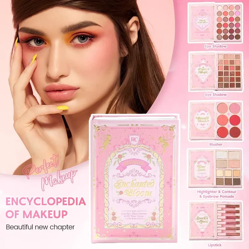 5 Layers All In One Makeup Book Palette 48 Eyeshadow+6 Blush+Contour Highlight Brow Pomade+6 Lipstick Full Face Makeup Kit