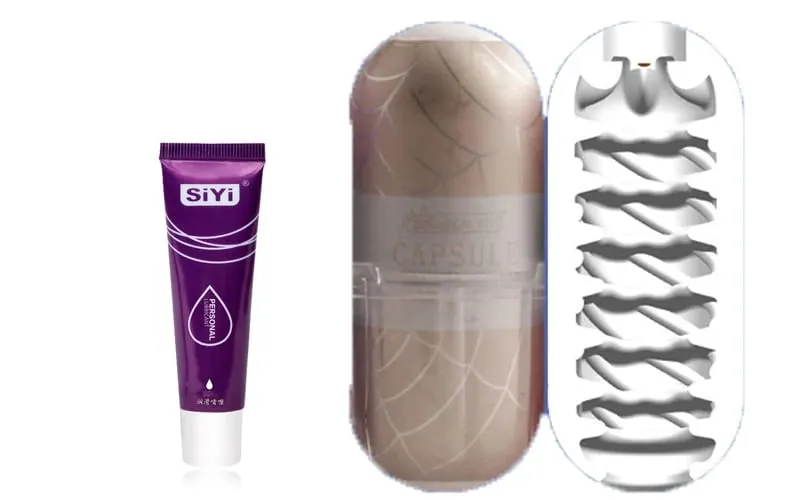 Vaginal Egg with Lube Mini Masturbator Cup Real Particle Stimulation Portable Stimulator Massager Penis Trainer Blowjob Sex Toy