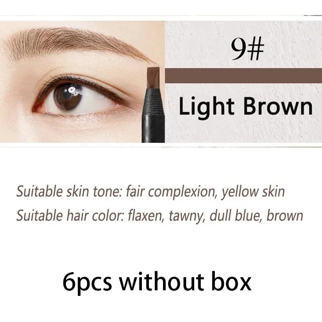 6/12PCS Eyebrow Pencil Hard Core Wholesale Makeup Pull Line Haozhuang Brand Permanent Peel off White Black Waterproof Natural — image 22