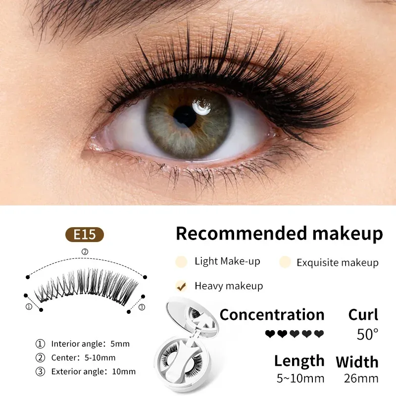Brown Magnetic False Eyelashes Natural Soft Light Weight Eye Makeup Set With Applicater One-Piece Box Easy To Carry Eyelash Tool — image 8