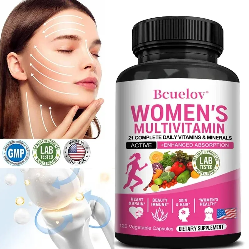 Women's Daily Multivitamin and Multimineral Supplement for Energy Heart Joints Bones Skin Immunity Focus Vitamins ACEDK