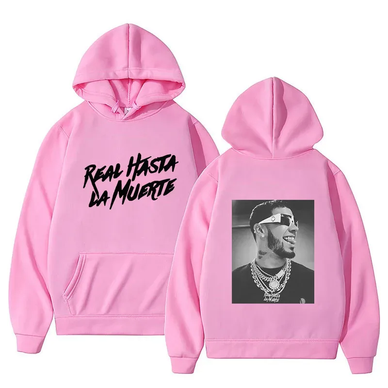 Anuel AA Gedrukt Hoodies Sweatshirt Jas Echte Hasta La Muerte casual Trainingspak Kostuum Mannen Vrouwen Kleding Anime Trui Hoodie — image 3