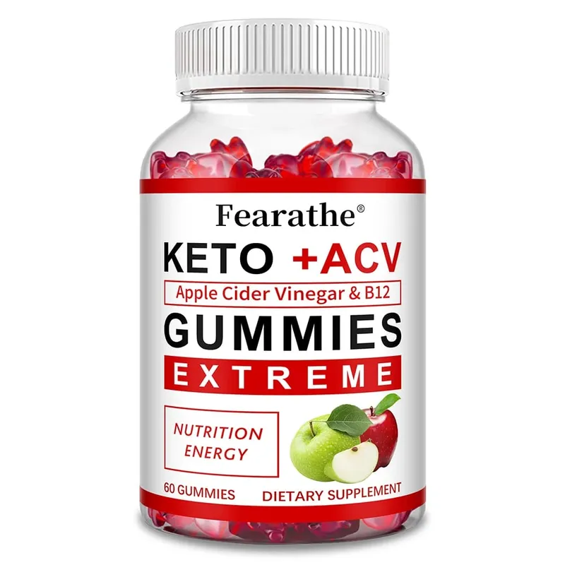 Fearathe Slimming Keto Apple Cider Vinegar Gummies Supplement Weight Loss Reduces Anxiety & Stress Boost Immune System