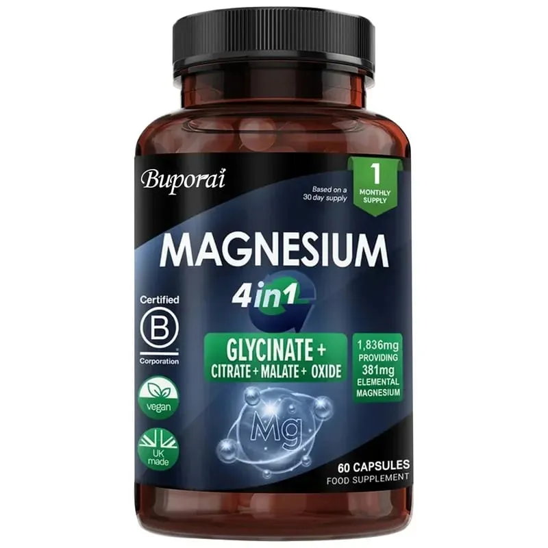 Magnesium 4-in-1 Complex - Supports Immune Health Promotes Muscle Relaxation and Bone Health and Helps Improve Sleep