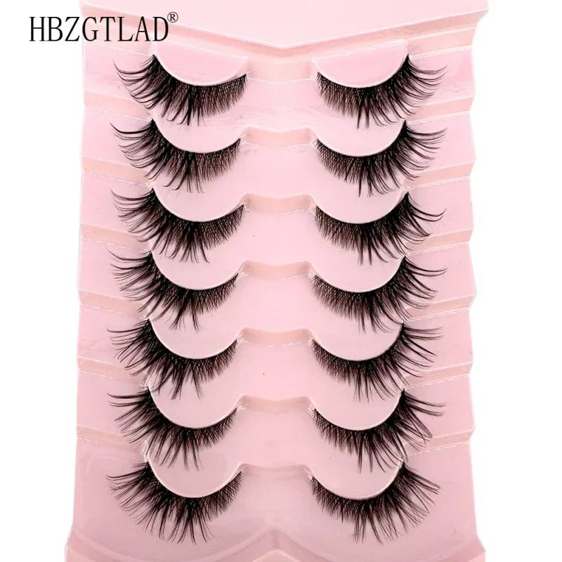 7/8PairsCat Eye Eyelashes manga Lashes 3D Clear Band Lashes naturalHalf Lashes End Eye Elongated Mink Eyelashes Fluffy Eyelashes
