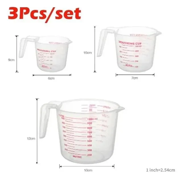 Kitchen Food Grade 0.25L 0.5L 1L Plastic Tip Mouth Pot Pour Spout Clear Measuring Cup Household Baking Scale Cup Kitchen Tool — image 13