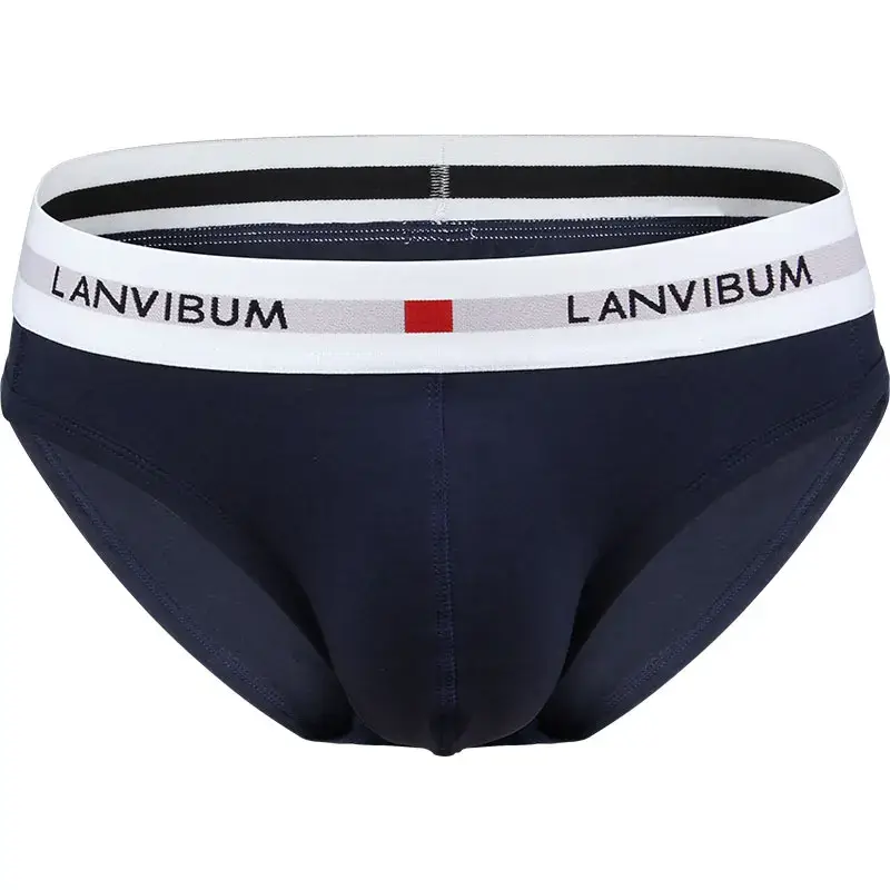 Men's Underwear Cotton Low Waist Elastic Sexy Loose Triangle Pants Summer Breathable Youth Pant Headband — image 5