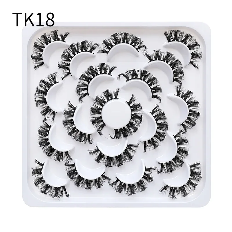 10 Pairs Russian DD Curl Bulk Fluffy Strip Lashes Natural Soft False Eyelashes Reusable Handmade Eye Lashes for Daily&Party — image 19