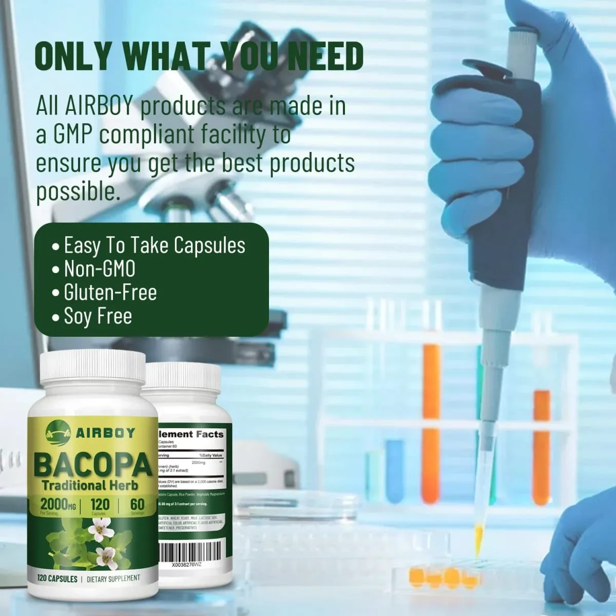 Bacopa Monnieri Extract - Helps Clear Thinking and Improves Memory Delay Skin AgingSupplements — image 5