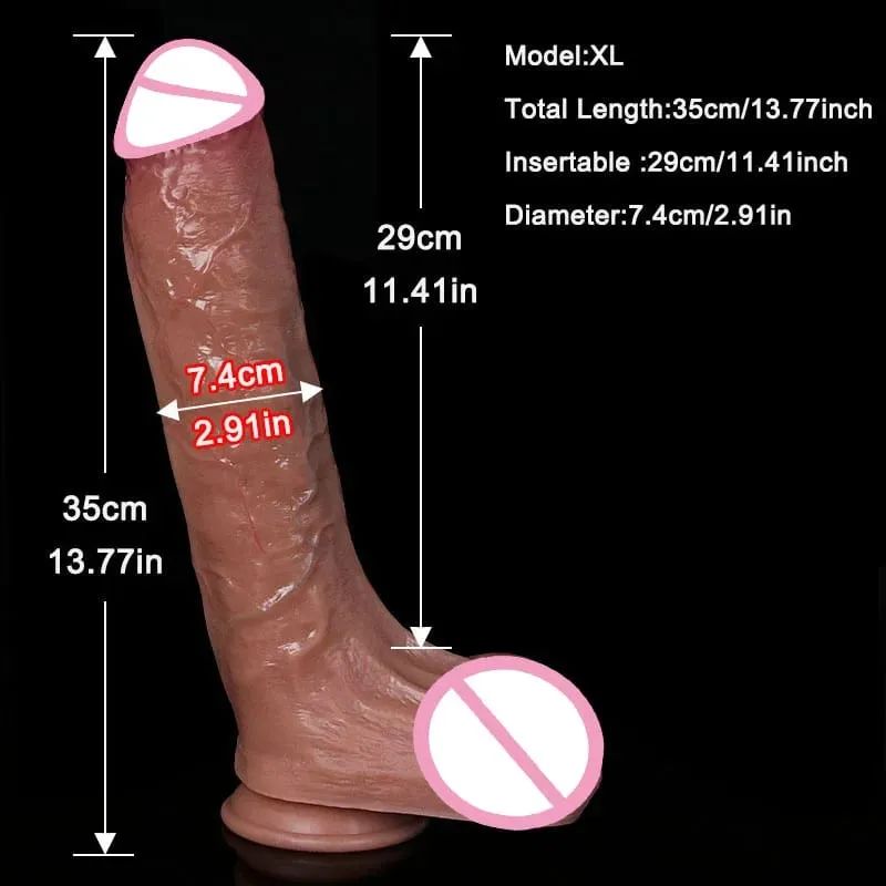 4 størrelser Realistisk blød stor dildo Dobbelt silikone sugekop penis par Onani Kæmpe pik Kvinde Mand Anal Voksen Sexlegetøj — image 14