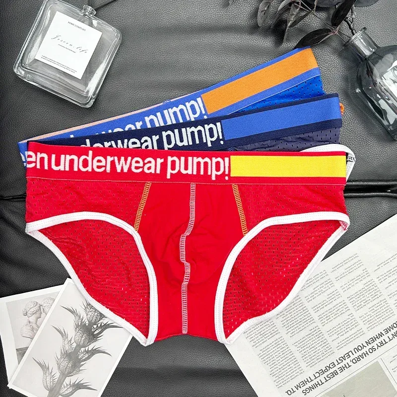 남자의 낮은 허리 슬리밍 메쉬 팬티 U 볼록한 주머니 탄성 허리띠 통기성 다채로운 Jockstrap 속옷