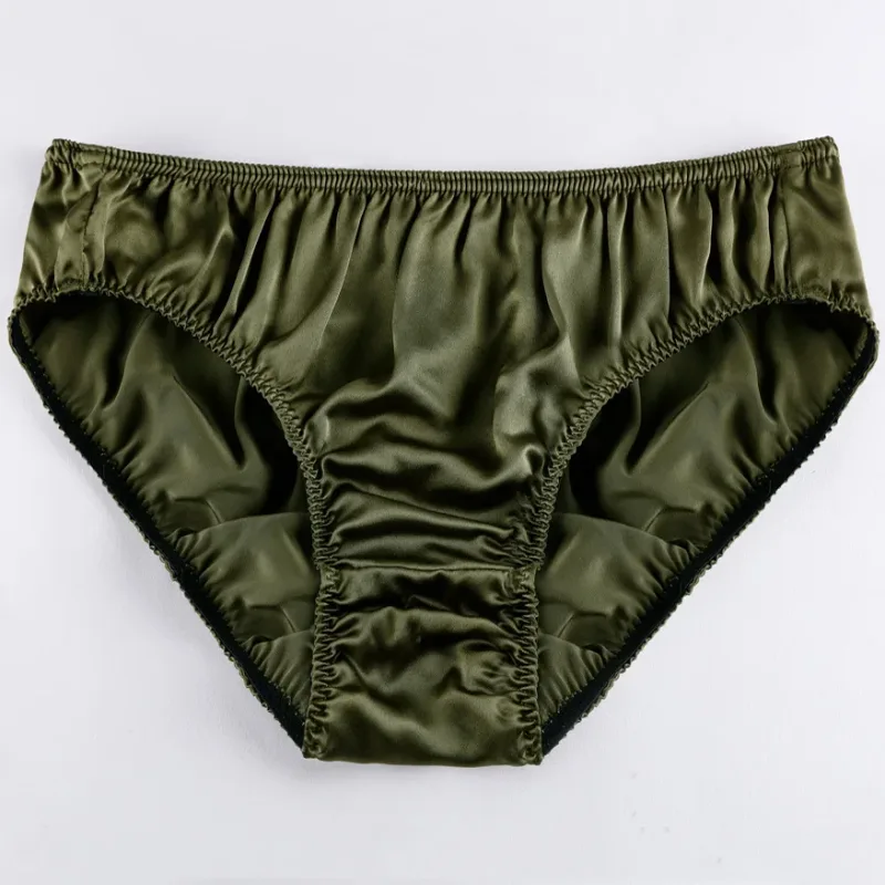 Pure Silk Mens Wrinkle Briefs Breathable Male Panties 100% Mulberry Silk Trigonometric Underwear Plus Size Men Boxers Summer — image 7