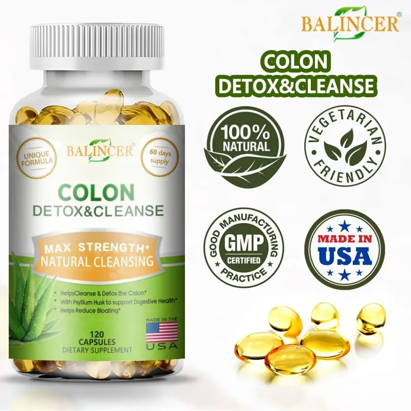 Balincer Colon Cleansing Supplement - Full Body Colon Digestive Regulation and Gut Health for Men and Women 120 Capsules — image 1