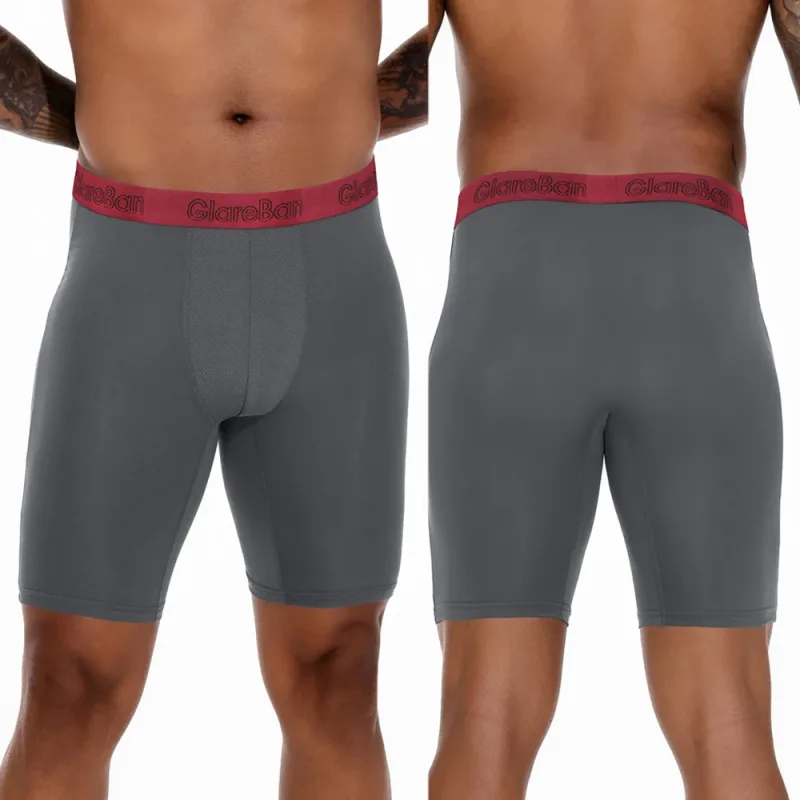 Celana Boxer Kaki Panjang Cepat Kering Warna Campuran 4 Buah Celana Dalam Pakaian Dalam untuk Rumah dan Olahraga Celana Dalam Pria Kualitas Tinggi