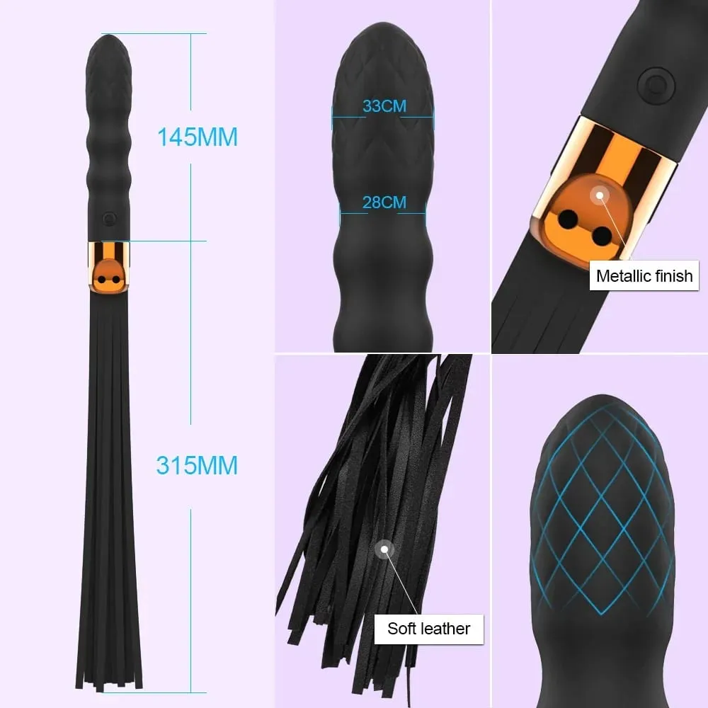 Leather Sex Whip Spanking Flogger Anal Vibrator G Spot Massage Multifunction Pleasure Wands for Fetish SM Restraint Bondage 18+ — image 4