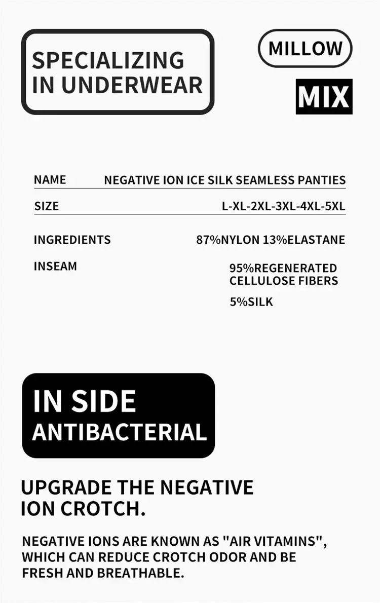 MiiOW 3Pcs Seamless Ice Silk Men Boxers Mulberry Silk Antibacterial Underwear for Men Panties Breathable Man Underpants Boxers — image 14