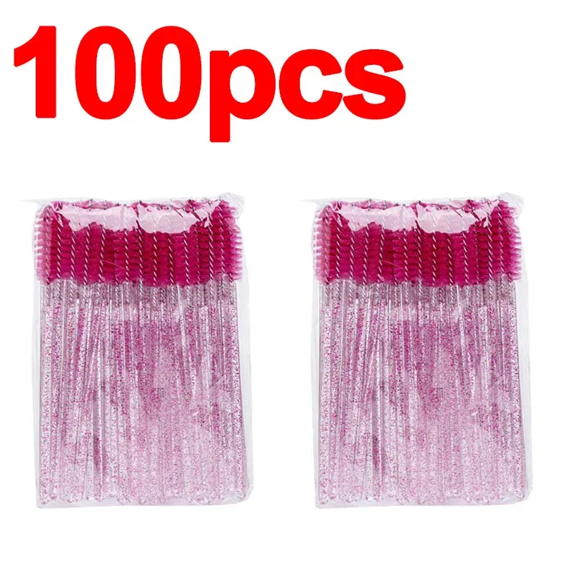 Bagong 50/100pcs Microbrush para sa Eyelashes Brush Crystal Spoolie Brushes Eyebrow Comb Makeup Beauty Tool para sa Eyelashes HZS24 — image 13