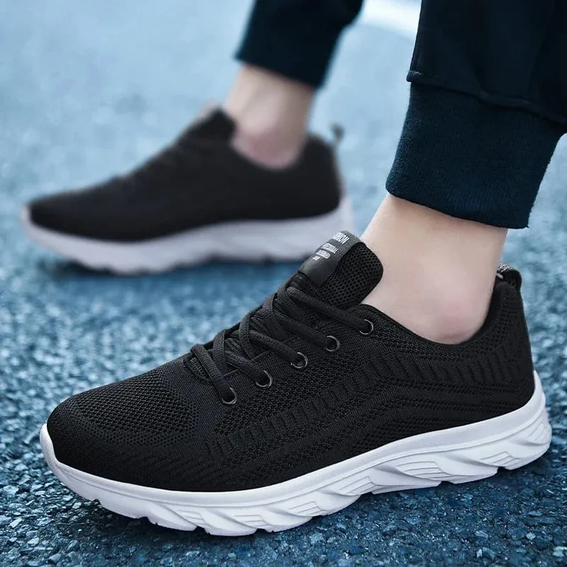 Men Running Shoes Comfortable Sport Shoes Men Trend Lightweight Walking Shoes Men's Sneakers Breathable Zapatillas Black 1