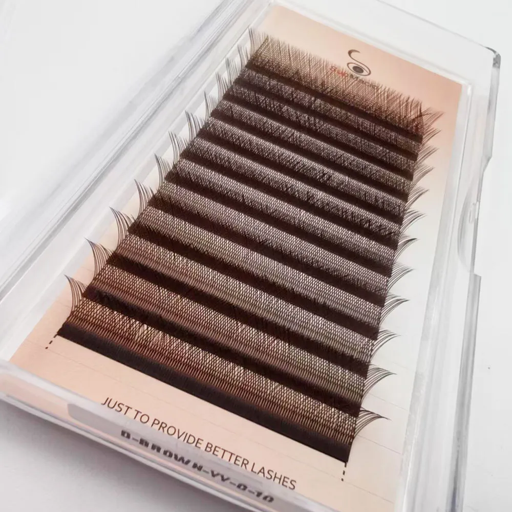 Supmacio YY Lashes Brown Soft Invividual Eyelashes Y Shape Volume Eyelash Extension Double Tip 2D Eye Lash Cilios YY Wire