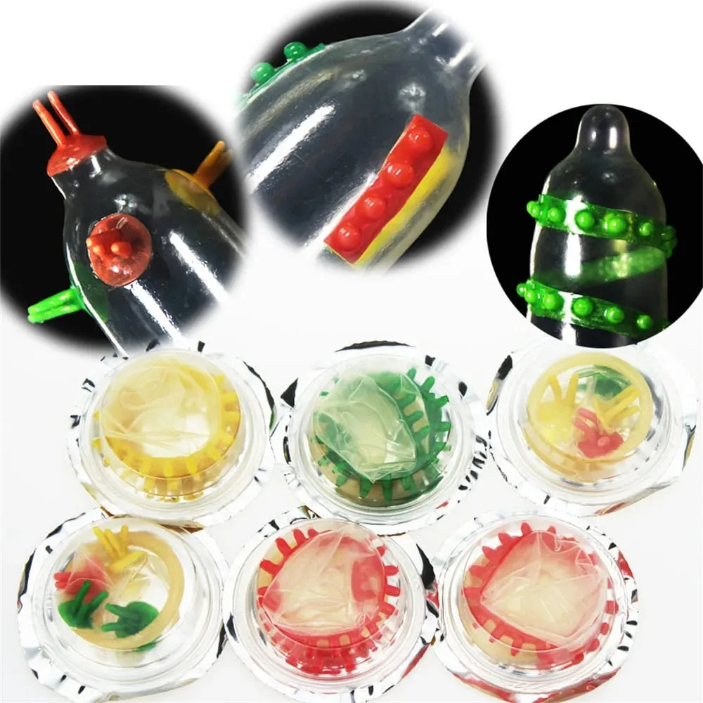 5pc Ribbed vibrate Sleeve Lasting Dotted Penis Extend Comdom Clitoris Massage Delay Cock Ring Enlargement Sheath Sex Toy for Man — image 6