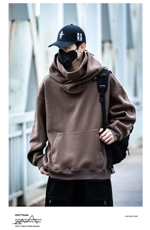 Autumn Men's Windbreaker Turtleneck Hooded Sweatshirts New Japanese Ninja Hoodies Women Line Print Oversized Y2K Vintage Hoodie — image 18
