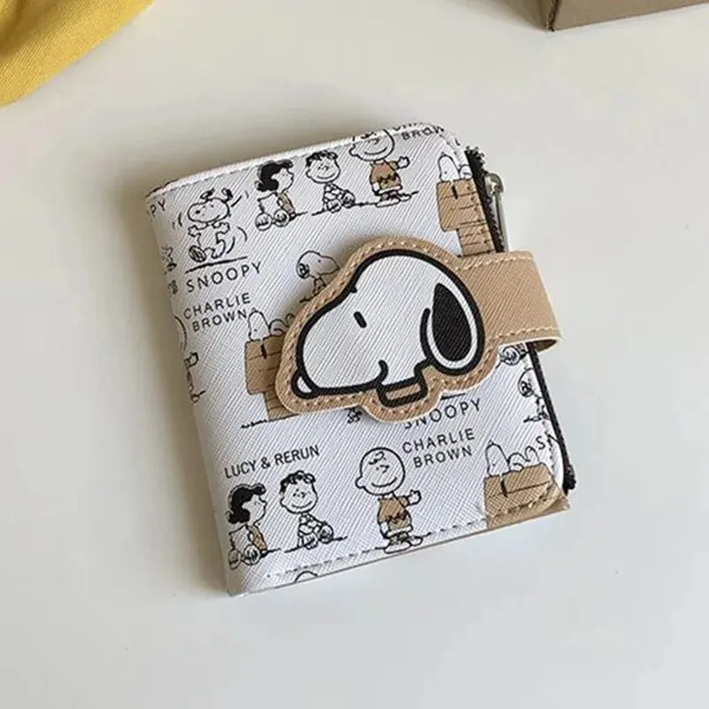 Snoopy Purse Anime Cartoon Short Coin Wallet High Value Cute Zipper Student ID Holders Multi Slot Bag Women Men Birthday Gifts — image 1