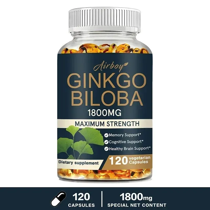 Ginkgo Biloba Capsules - Boost Brain Improve Memory and Cognitive Abilities Improve Blood Circulation