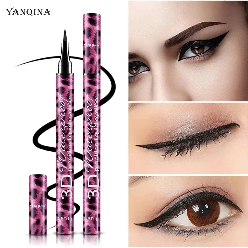Bút Kẻ Mắt Dạng Lỏng Bút Chì + 4D Bộ Mascara Chống Thấm Nước Mỹ Phẩm Kẻ Viền Mắt Dày Uốn Mascara Bút Chì Kẻ Lông Mày Mắt Trang Điểm