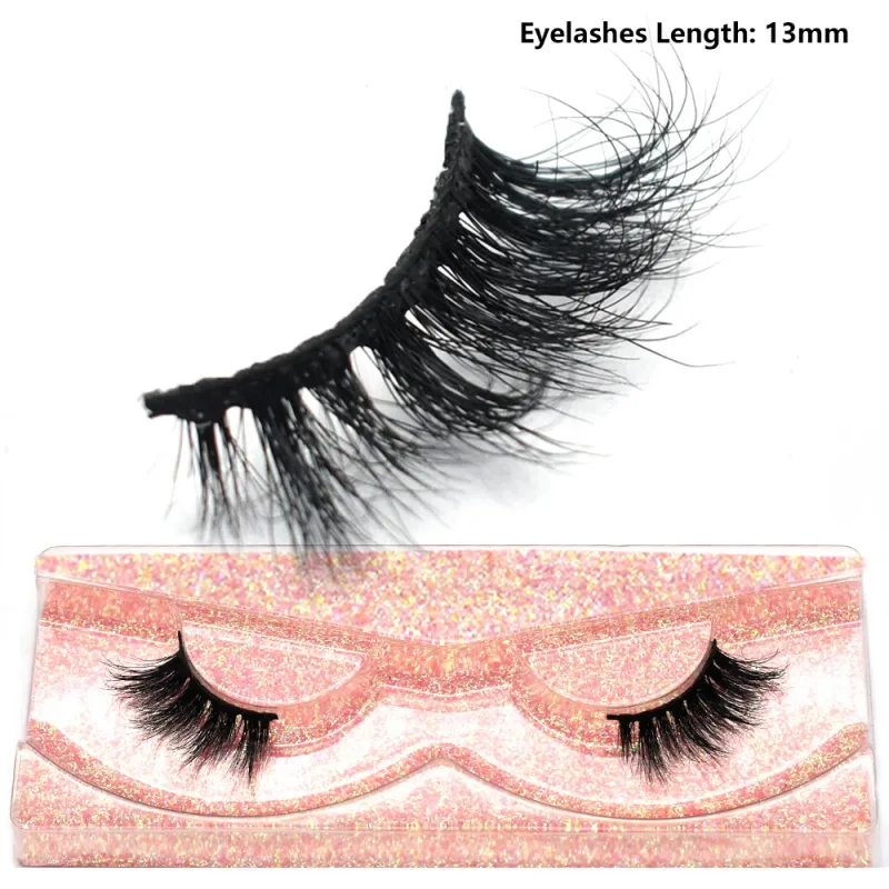 Demi-cils naturels 3D en vison, courts, duveteux, vaporeux, bande croisée, doux, Extension, maquillage — image 11