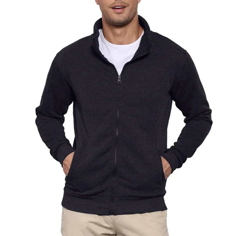 New Men's Sweat Jacket Pullover Hoodie Sweatshirt Man Without Hood with Zip Jacket Outdoor Sport Lightweight Streetwear M-3XL — image 1