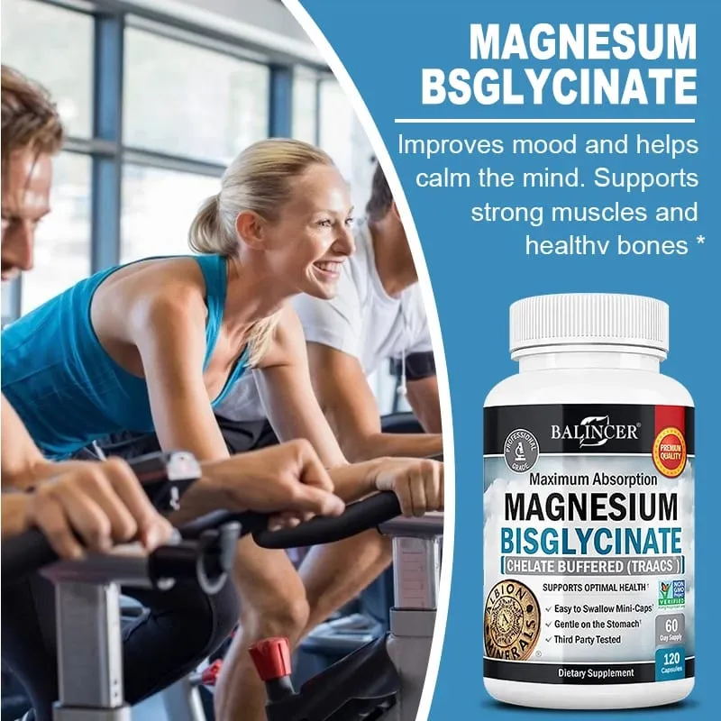 Magnesium Bisglycinate - for Muscle Nerve Sleep Joints Bones Immune & Energy - High Absorption Vegetarian 120 Capsules — image 6