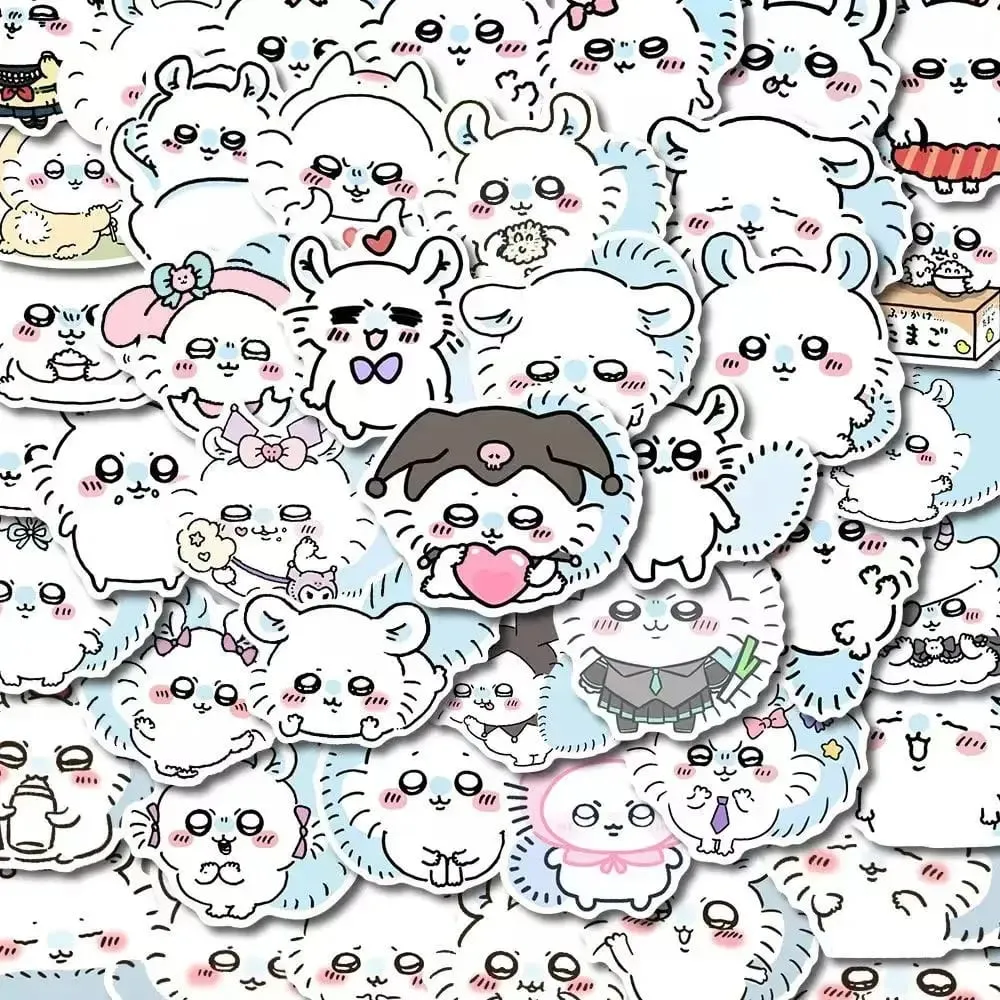 jiyi 54pcs Stickers ちいかわFlying Squirrel モモンガ Cute Cartoon Super Cute Momoka Desktop Mobile Phone Notebook Waterproof Sticker — image 2