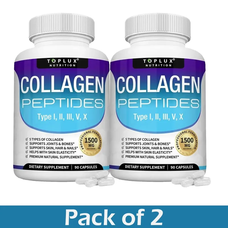 Cápsulas de péptidos de colágeno múltiple 1800 mg - Las píldoras complejas de colágeno de proteína hidrolizada promueven la piel y las articulaciones del cabello para hombres y mujeres — image 8