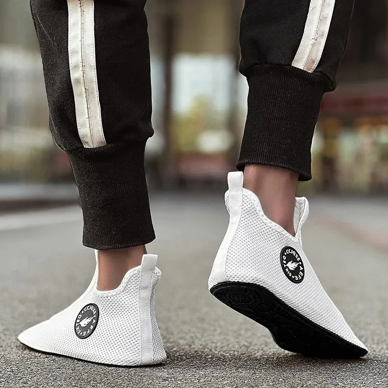 White Sneakers Men Casual High Top Shoes Comfortable Breathable Outdoor Sports Shoes Non Slip Lightweight Walking Shoes — image 6
