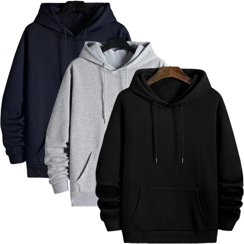 Offres spéciales nouveaux hommes survêtement vêtements couleur unie pulls décontractés Sports de plein air Jogging hommes sweats à capuche de haute qualité vêtements de sport — image 2