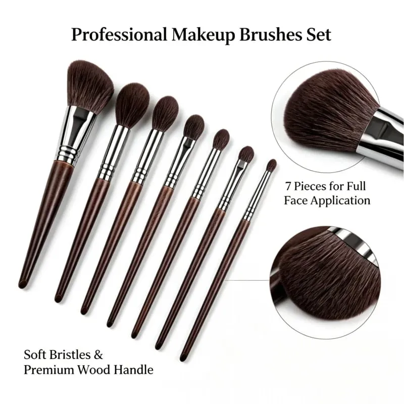 Makeup Brush Set Natural Goat Hair Professional Makeup Kit Blending Shader Smudging Cosmetic Brushes — image 3