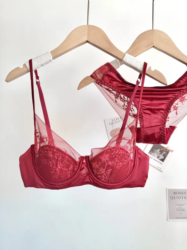 New Women Lace Bra Set Soft Underwire Thin Cup Push‑Up Comfort Intimates Lingerie Kit For Small Bust S-XL Daily Ladies Underwear — image 13