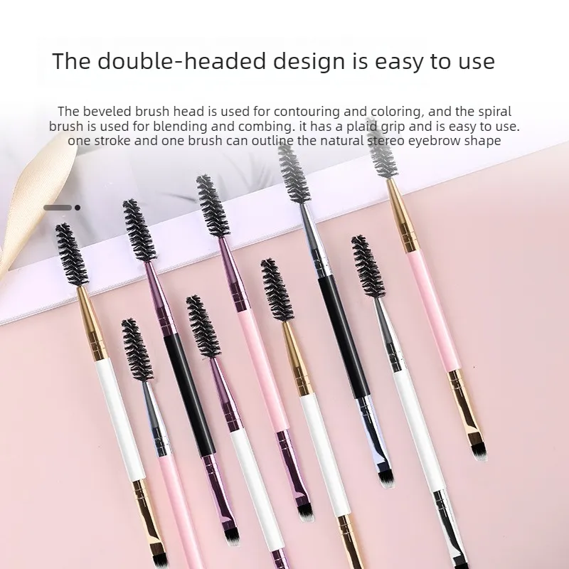Berus Kening Lembut Berus Bulu Mata 2 dalam 1 Pembentuk Kontur Profesional Kening Eyeliner Berus Solek Eyes Blending Berus Kosmetik — image 4