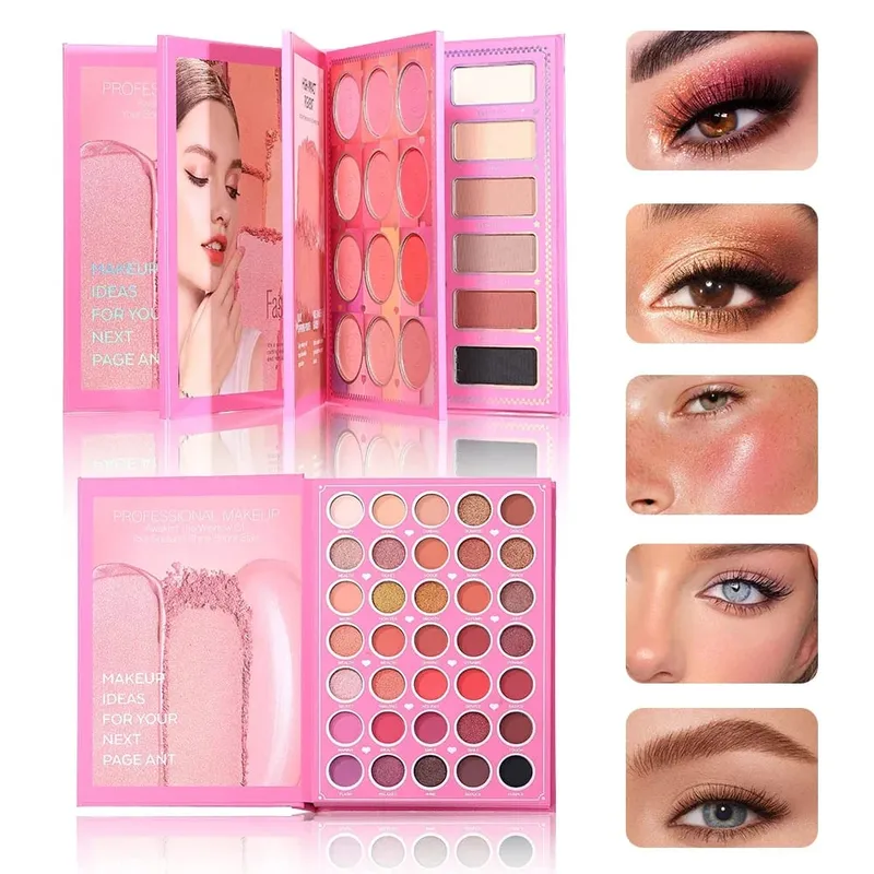 4 in 1 Makeup Book Palette 69 Colors Eyeshadow Blush Pressed Powder Eyebrow Powder Full Face Makeup Kit — image 2