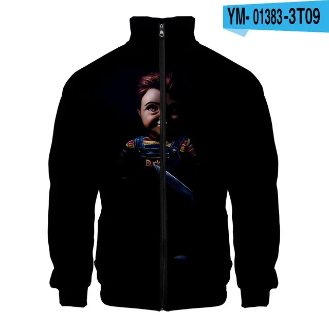 Coats Horror Movie Chucky Stand Collar Jackets Seed of Chucky Sweatshirt Cosplay Costume Long Sleeve Zipper Hoodies