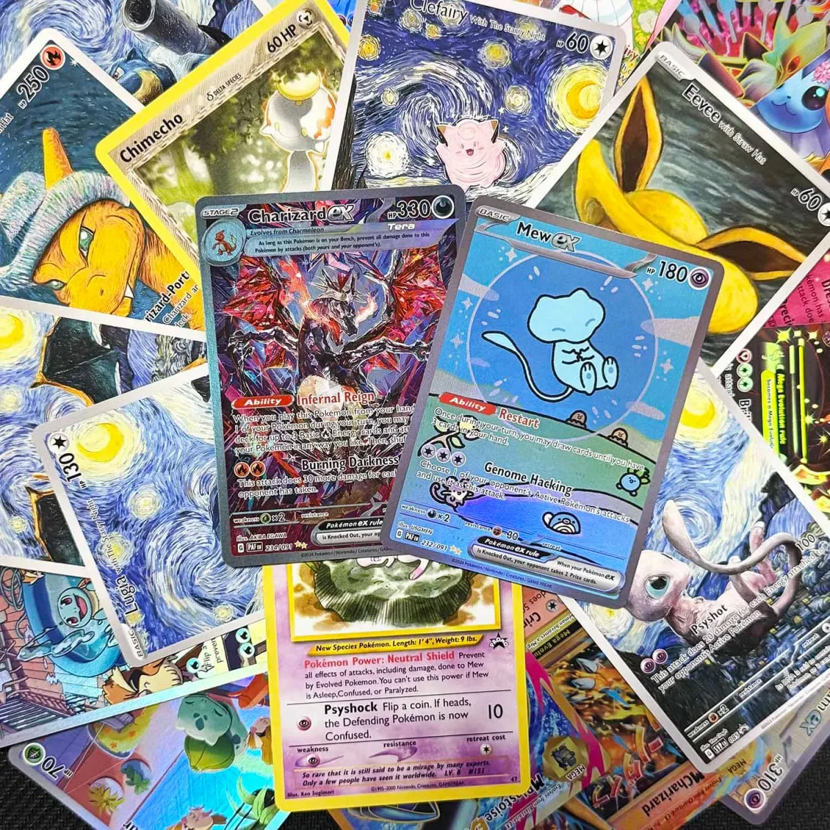 Customize Cards First Base Set Classic Edition Foil Flash Cards Shining Charizard Mewtwo Game Collection PTCG Game Cards