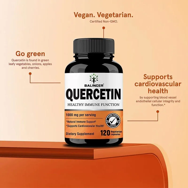 Quercetin Extract - 1000 Mg Supports Immune Cardiovascular and Respiratory Health Antioxidant 120 Capsules — image 5