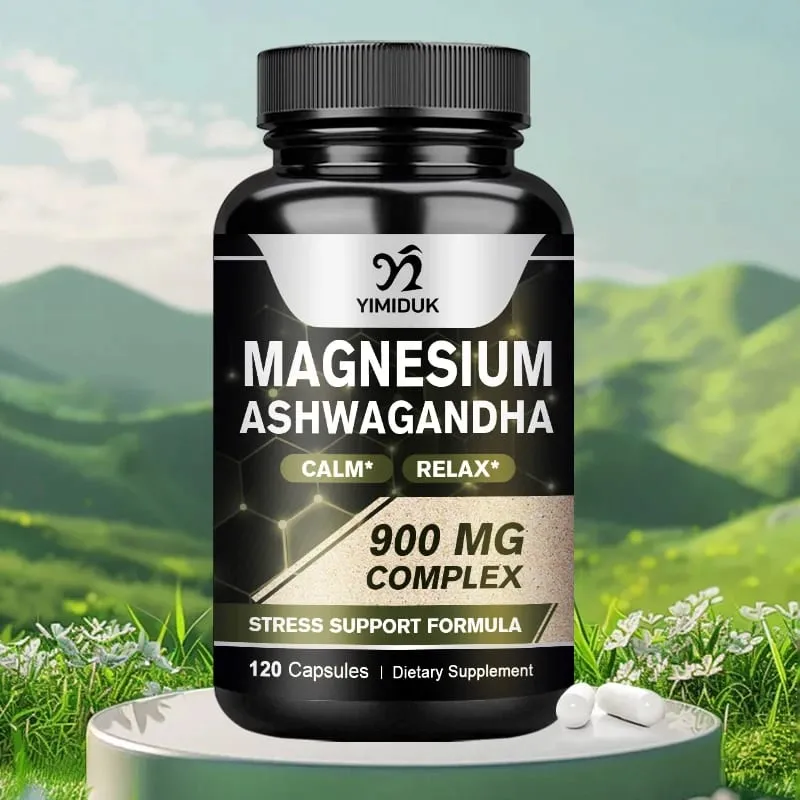 Magnesium + Ashwagandha Supplement with Magnesium Citrate Muscle Recovery Heart & Bone Health Calm & Relaxation — image 1