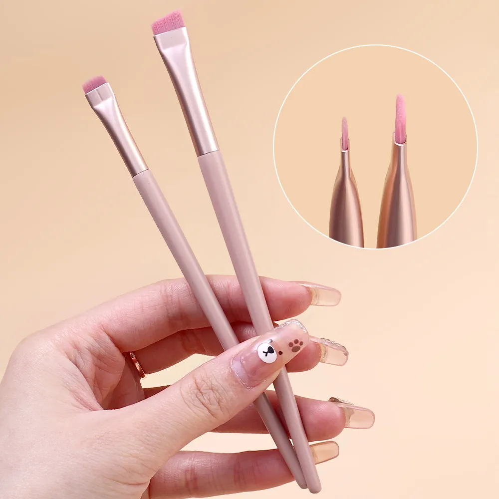 5pcs Angled Flat Eyeliner Brush Soft Bristles Under The Eye Eyebrow Brushes Upgrade Ultra-thin Makeup Brush Precise Detail Tools
