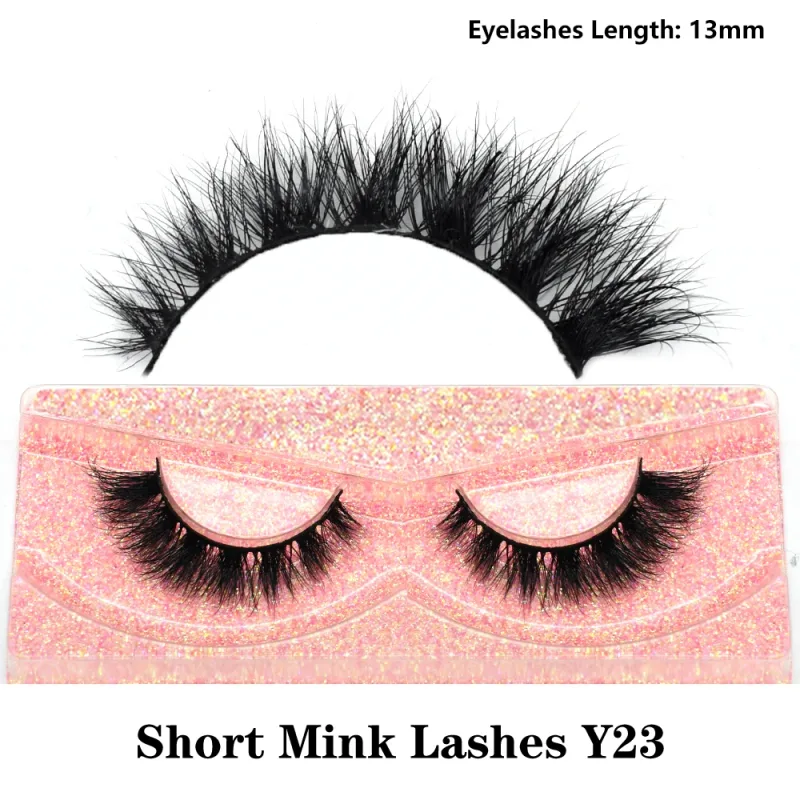 Demi-cils naturels 3D en vison, courts, duveteux, vaporeux, bande croisée, doux, Extension, maquillage — image 15