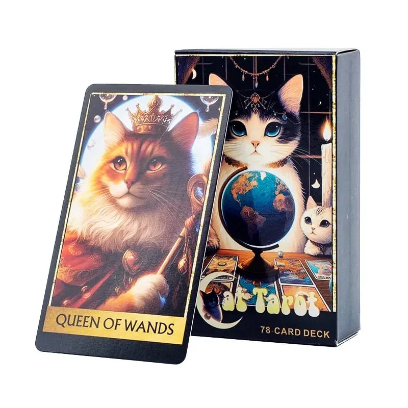 New Cat Tarot Cards A 78 Deck English Version Board Games Selfcare for Tarot Readings Vibrant Easy Deck Fortune Telling Game Toy — image 1