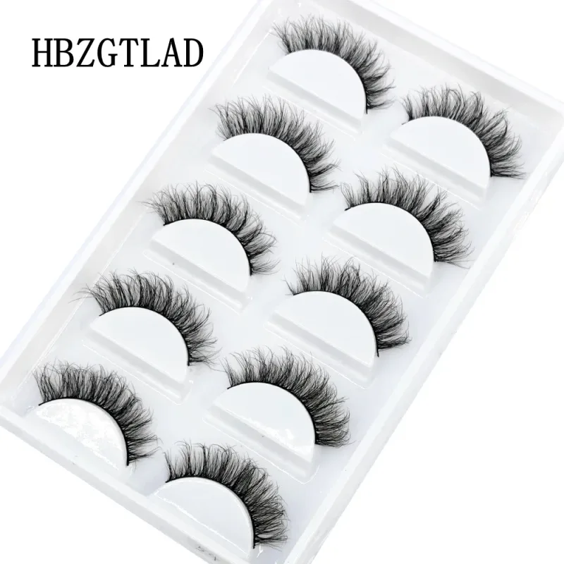 5Pairs Handmade Mink Lashes Short False Eyelashes Dense Natural Long Messy Eye Lashes Reusable Stage Makeup Eyelashes — image 17