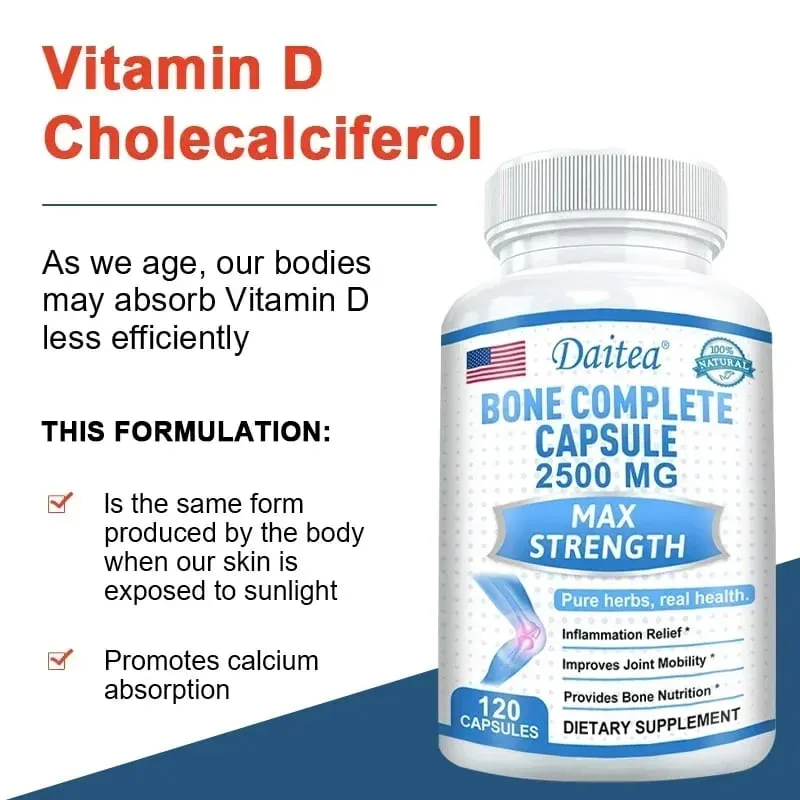 Bone Complete Capsules Containing Calcium and Vitamins D K & C for Joint Health Bone Skin Nail Health and Osteoporosis — image 3